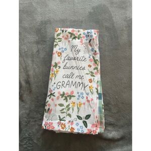 Shabby Chic My Favorite Bunnies Call Me Grammy Dish Towel Set 3 Pack